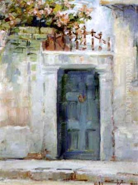 French Quarter Doorway Oil Painting by Alberta Kinsey