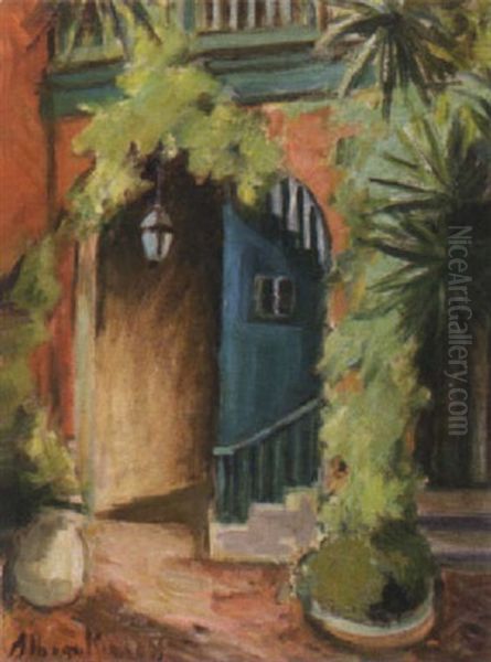 French Quarter Courtyard by Alberta Kinsey