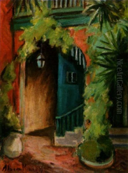 French Quarter Courtyard by Alberta Kinsey