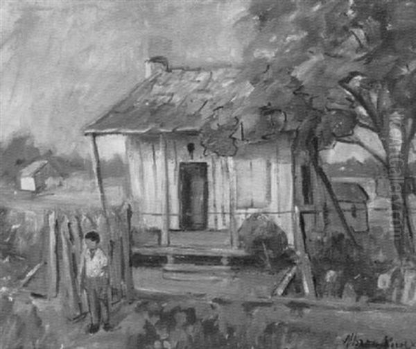 Louisiana Landscape With Shanty And Figure by Alberta Kinsey