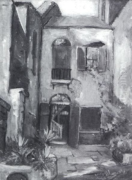 New Orleans Courtyard by Alberta Kinsey