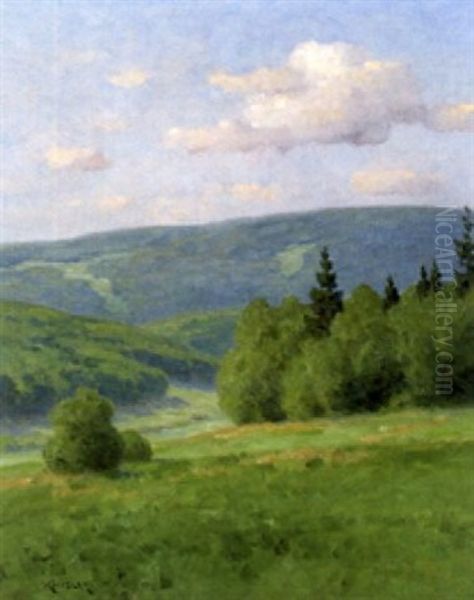 Sommertag Im Taunus (+ Taunuslandschaft, Verso) Oil Painting by Nelson Gray Kinsley