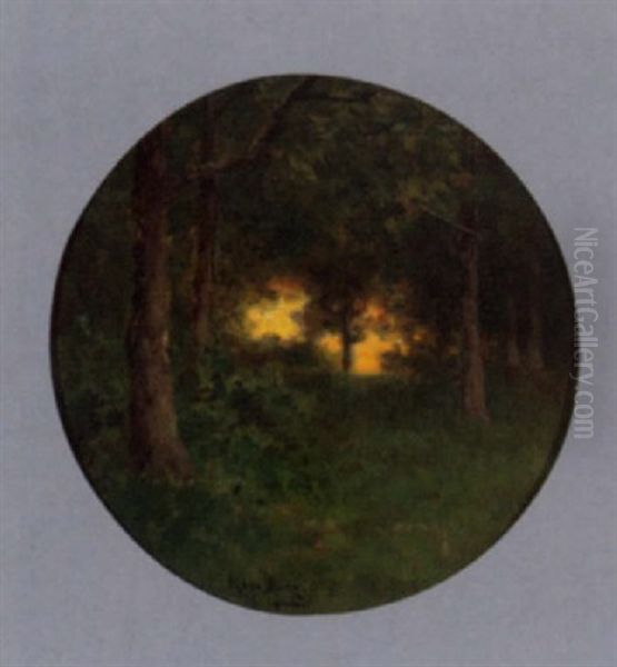 Waldlichtung In Abendstimmung Oil Painting by Nelson Gray Kinsley