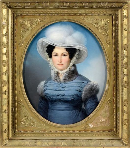 Portrait De Mme Francois Victor Bunel, Nee Marie-agathe Provost De La Fardiniere Oil Painting by Francois-Joseph Kinson