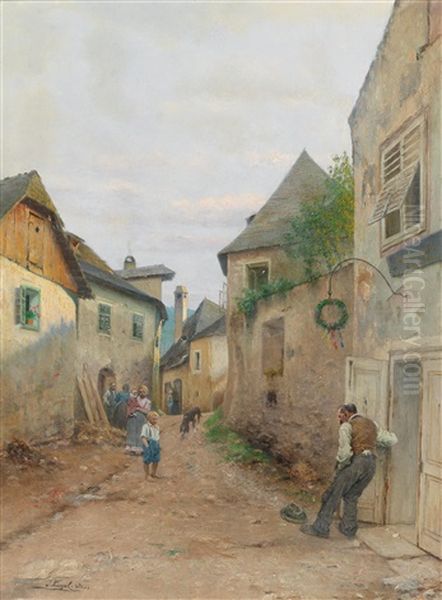 An Alley In The Wachau Region Oil Painting by Josef Kinzel