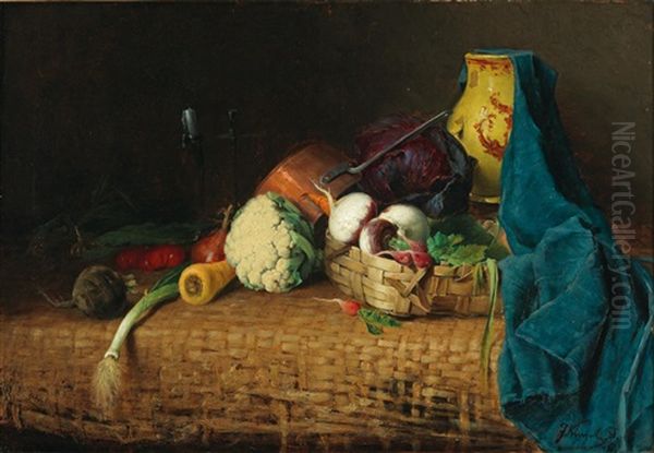 Kitchen Still Life With Clay Jug by Josef Kinzel