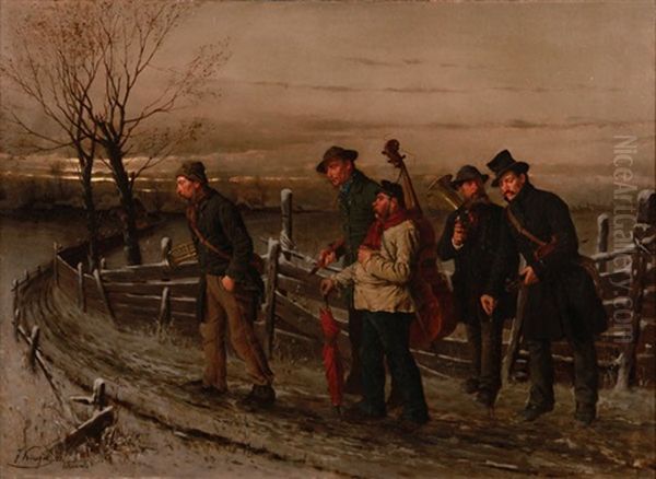 After The Concert Oil Painting by Josef Kinzel