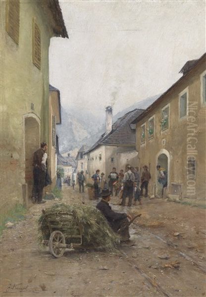 Die Ankundigung Oil Painting by Josef Kinzel