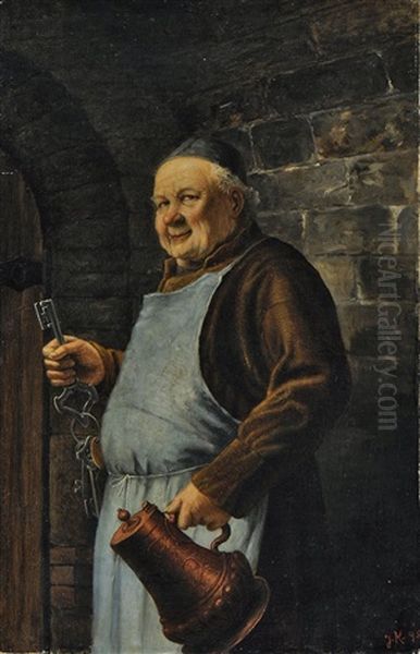 Bruder Kellermeister Oil Painting by Josef Kinzel