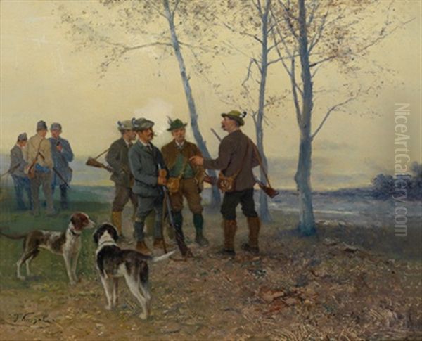 Vor Dem Ersten Trieb Oil Painting by Josef Kinzel