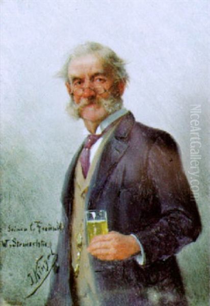 Der Weinkenner Oil Painting by Josef Kinzel