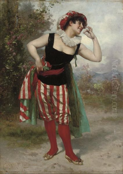 The Entertainer Oil Painting by Emile Antoine Bayard