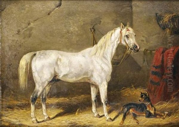 Cheval A L'ecurie Oil Painting by Carl Fredrik Kiorboe