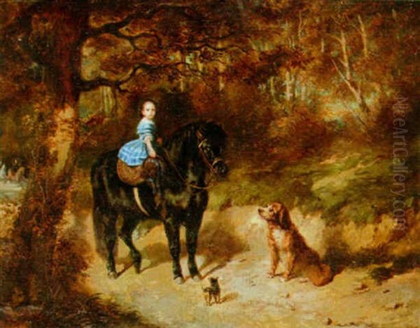 Flicka Med Ponny Oil Painting by Carl Fredrik Kiorboe