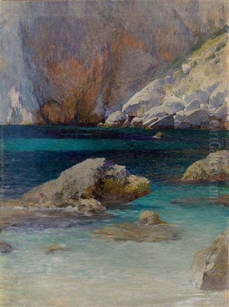 Rocky Coast Oil Painting by Alexander Kips