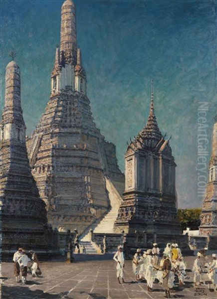 Wat Arun, Der Tempel Der Morgenrote In Bangkok, Thailand Oil Painting by Erich Kips