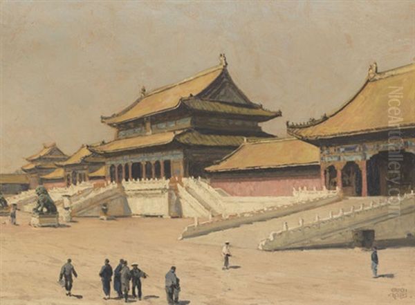 In Der Verbotenen Stadt In Peking Oil Painting by Erich Kips