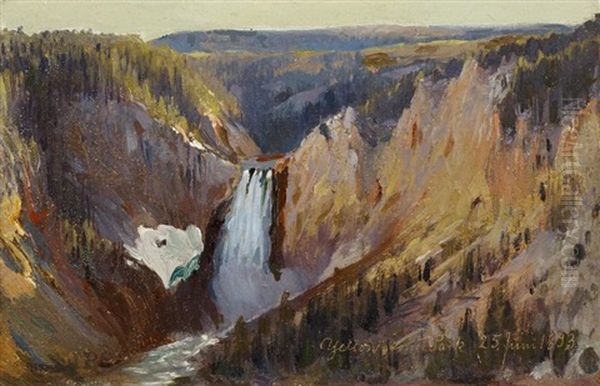 Landschaftsstudie Aus Dem Yellowstone Park Oil Painting by Erich Kips