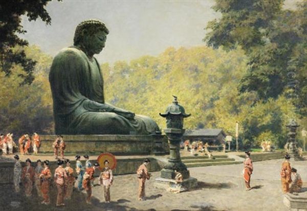 Der Daibutsu In Kamakura, Japan Oil Painting by Erich Kips