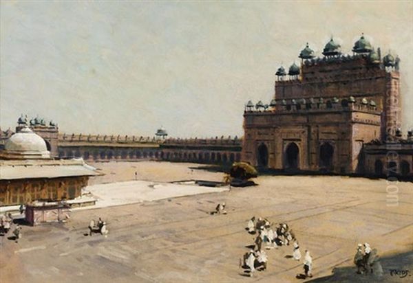 Indien. Fatehpur-sikri, Grab Des Scheichs Salim Chishti Oil Painting by Erich Kips