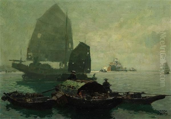 Hongkong, Regenstimmung Ii Oil Painting by Erich Kips