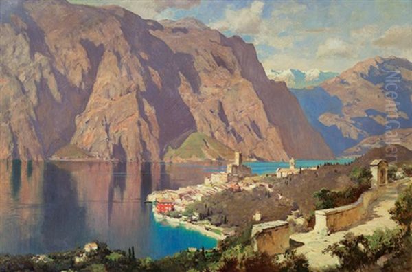 Malcesine Am Gardasee Oil Painting by Erich Kips