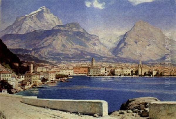 Motiv Riva Di Garda Oil Painting by Erich Kips