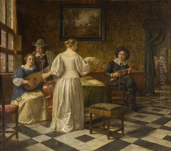 Das Hauskonzert Oil Painting by Otto Kirberg