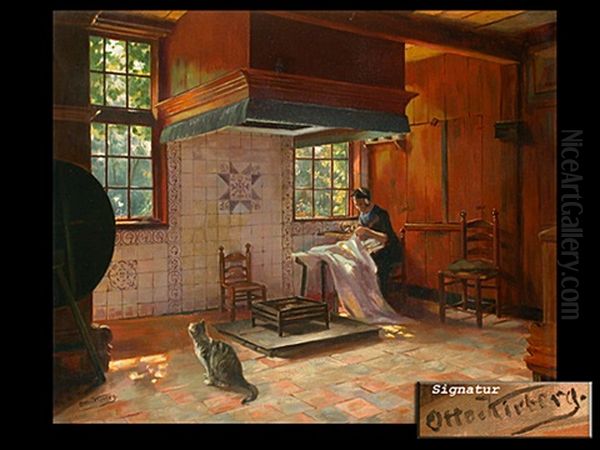 Die Flickerin Oil Painting by Otto Kirberg