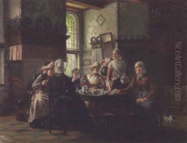 The Tea Party Oil Painting by Otto Kirberg