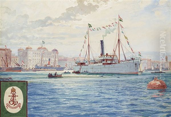 Dampfer Adria In Fiume Oil Painting by Alexander Kircher