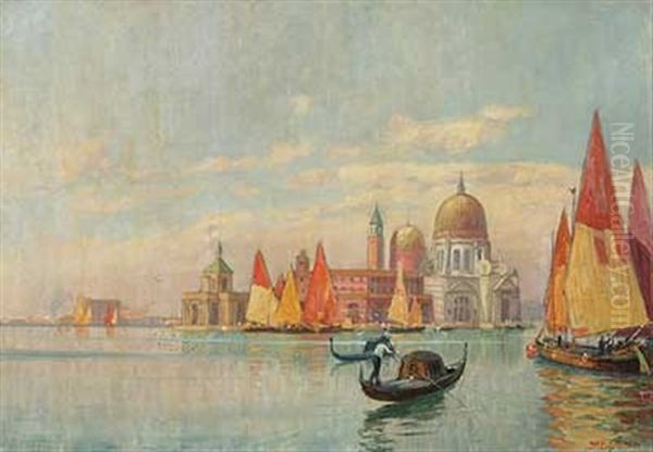 Venedig - Blick Auf Santa Maria Della Saluta Oil Painting by Alexander Kircher