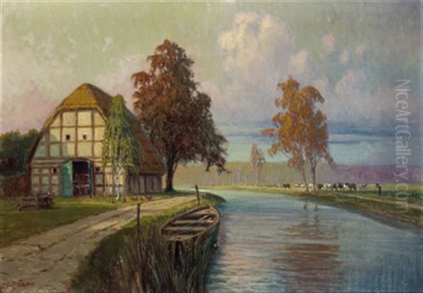 Am Kanal Oil Painting by Alexander Kircher