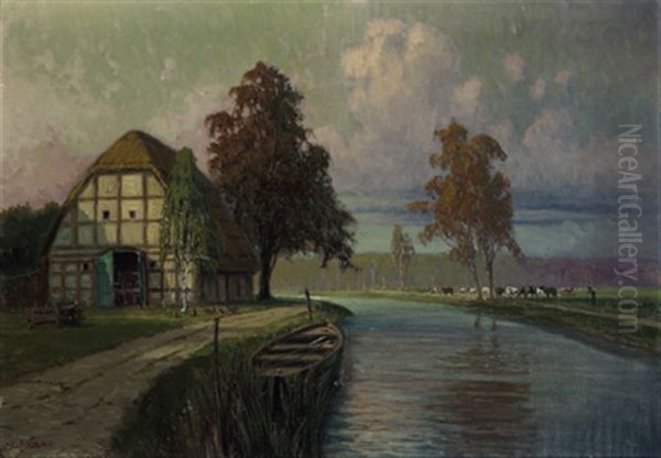 Am Kanal Oil Painting by Alexander Kircher