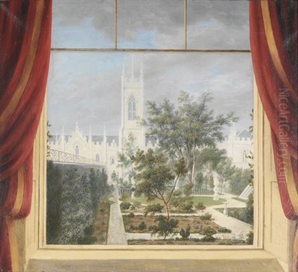 Francis Johnston's Belfry And Gothic Folly In His Garden, Eccles Street, Dublin Oil Painting by Henry Kirchhoffer