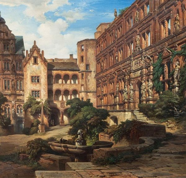 The Heidelberg Castle, The Ottheinrich Wing by Albert Emil Kirchner