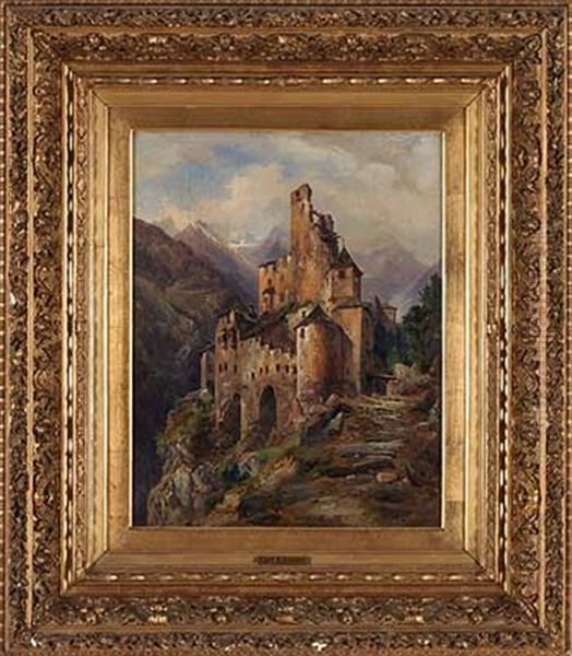 Schloss Taufers (tirol) Oil Painting by Albert Emil Kirchner