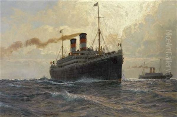 The "s.s. Martha Washington" Oil Painting by Albert Emil Kirchner