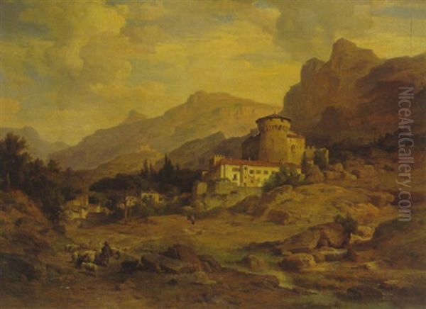 Castello Von Rovereto Oil Painting by Albert Emil Kirchner