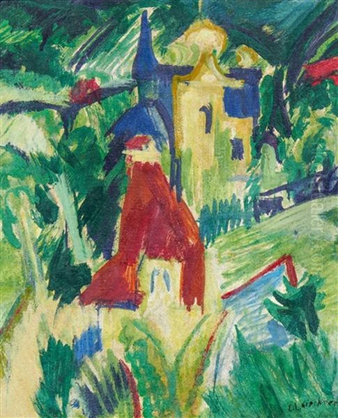 Villen (villas) Oil Painting by Ernst Ludwig Kirchner