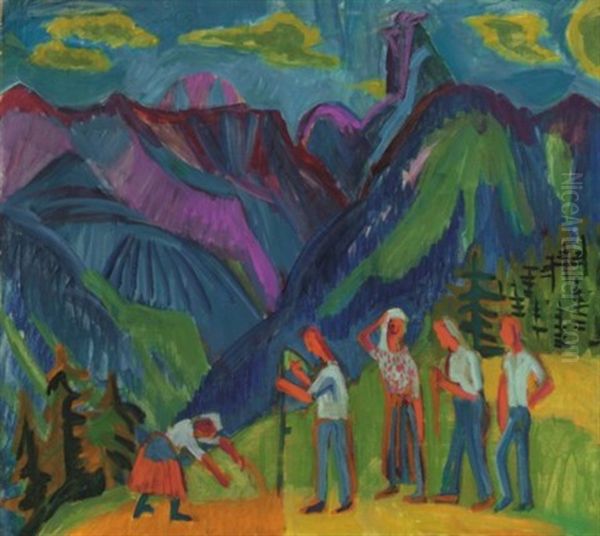 Bergheuer, Heuer Auf Der Alp Oil Painting by Ernst Ludwig Kirchner