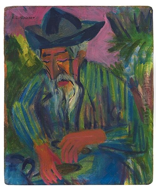 Portrait Caspar Cadiepolt - Alter Bauer - Koreaner Oil Painting by Ernst Ludwig Kirchner