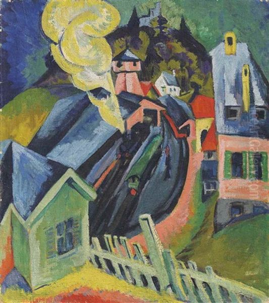 Bahnhof Konigstein Oil Painting by Ernst Ludwig Kirchner