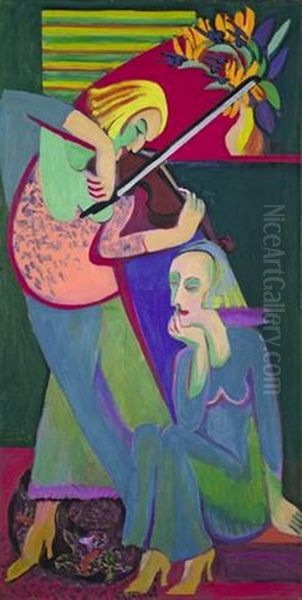 Die Violinistin Oil Painting by Ernst Ludwig Kirchner