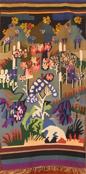 Blumenteppich (collab. W/lise Gujer) Oil Painting by Ernst Ludwig Kirchner