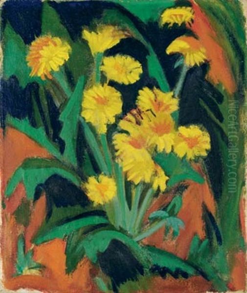 Lowenzahn Oil Painting by Ernst Ludwig Kirchner