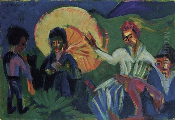 Rastende Spazierganger Oil Painting by Ernst Ludwig Kirchner