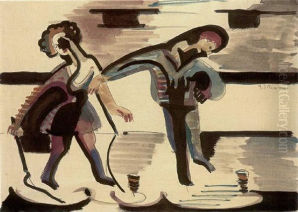 Kreiselspieler Oil Painting by Ernst Ludwig Kirchner