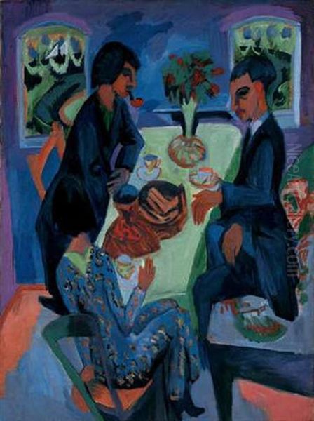 Fehmarntee Oil Painting by Ernst Ludwig Kirchner