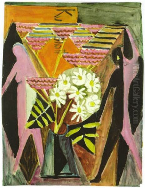 Blumen Und Figuren Oil Painting by Ernst Ludwig Kirchner